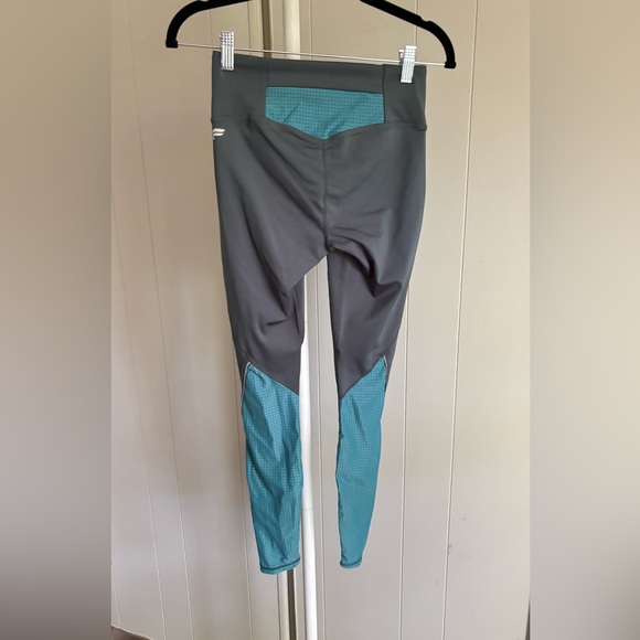 Fabletics Stride 9 Womens Active Leggings Workout Pants High Waist Teal Pockets - Picture 6 of 7